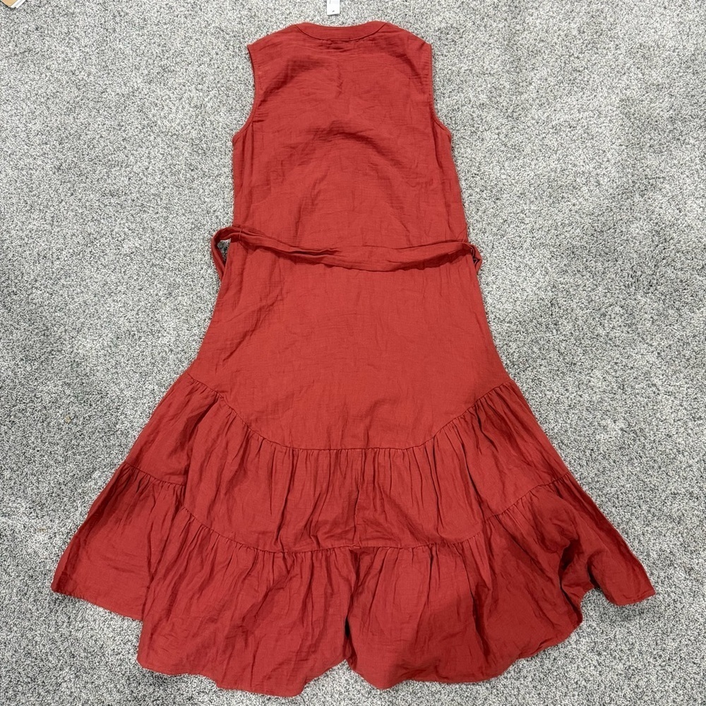 Anthropologie Drew Cotton Midi Dress High-Low Sz Small NWT Amber TerraCotta $238 - Picture 8 of 8